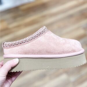 Corkys Footwear Pillow Talk Faux Fur Lined Slippers Blush Pink Faux Suede